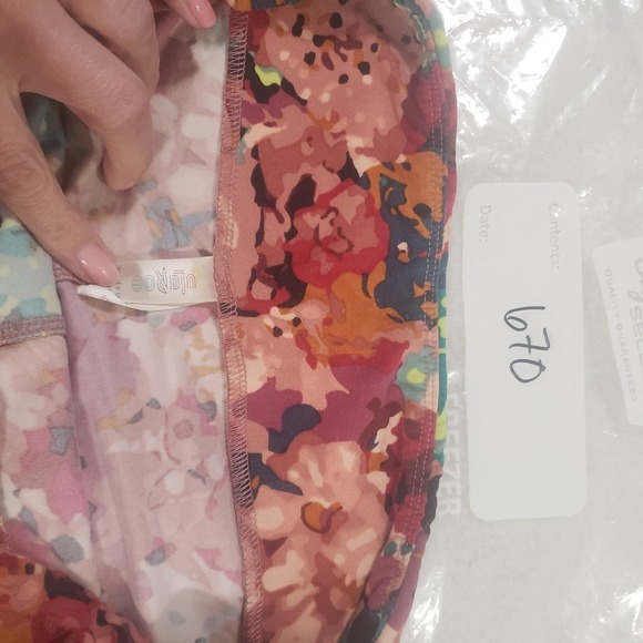 LuLaRoe Tall & Curvy Leggings Womens Multicolor Floral High Rise Stretch Ankle - Picture 9 of 9
